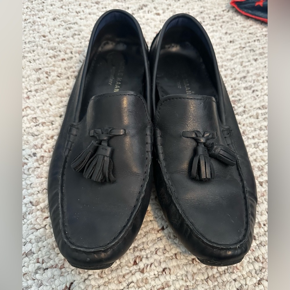 Cole Haan Classic Black Leather Tassel Loafers - Men's